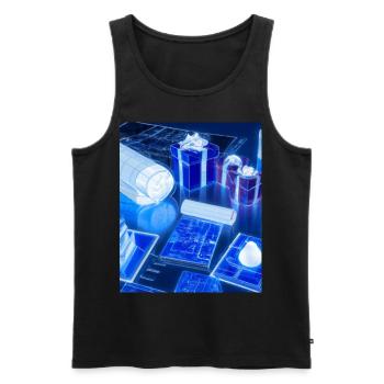 Weihnachten Weihnachtsbaum Schematic Blaupause - Männer Premium Bio Tank Top - Schwarz - Vorne - AI Model Male 178 light (178cm)
