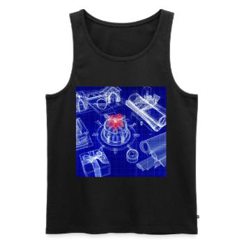 Weihnachten Weihnachtsbaum Schematic Blaupause - Männer Premium Bio Tank Top - Schwarz - Vorne - AI Model Male 178 light (178cm)
