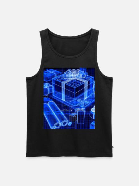 Christmas Christmas Tree Schematic Blueprint - Men's Premium Organic Tank Top - black