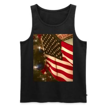 American Christmas Christmas Tree with US - Men's Premium Organic Tank Top - black - Front - Michal (187cm)