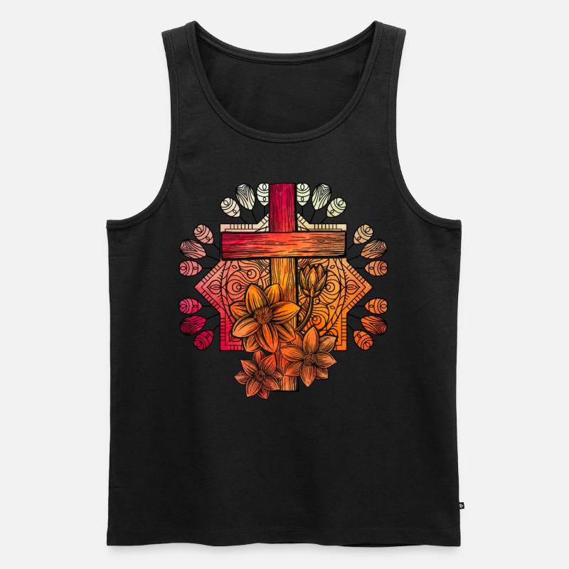 Christentum Kreuz - Männer Premium Bio Tank Top - Schwarz