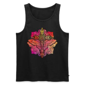 Christentum Kreuz - Männer Premium Bio Tank Top - Schwarz - Vorne - AI Model Male 178 light (178cm)