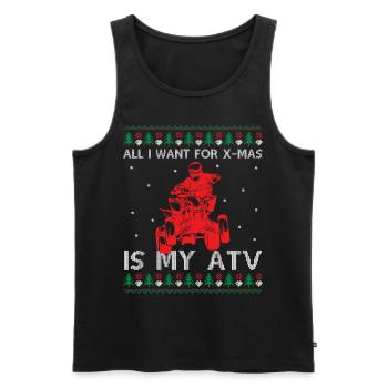 Quad Ugly Christmas All I Want For X-Mas Is My ATV - Men's Premium Organic Tank Top - black - Front - Michal (187cm)