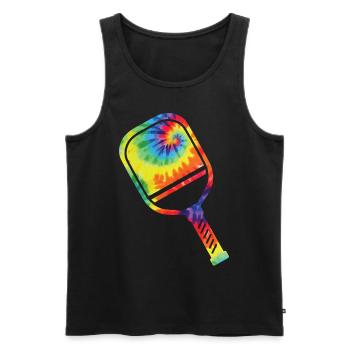 Pickleball Paddle Tie Dye Retro - Débardeur bio Premium Homme - noir - Devant - Michal (187cm)