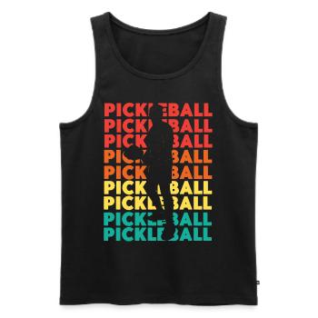 Pickleball Retro Vintage - Débardeur bio Premium Homme - noir - Devant - Michal (187cm)