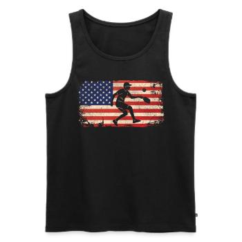 Pickleball American Flag Vintage - Men's Premium Organic Tank Top - black - Front - Michal (187cm)