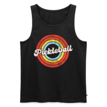 Pickleball Retro Vintage - Débardeur bio Premium Homme - noir - Devant - Michal (187cm)