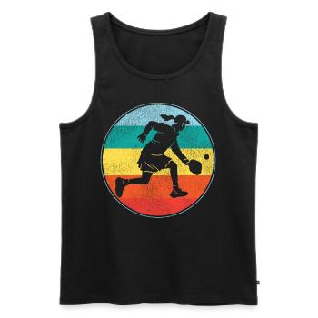 Pickleball Retro Vintage - Débardeur bio Premium Homme - noir - Devant - Michal (187cm)