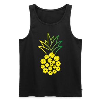 Pickleball Pineapple - Männer Premium Bio Tank Top - Schwarz - Vorne - Michal (187cm)