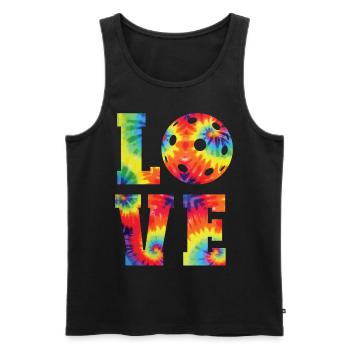 Pickleball Tie Dye 80s90s Love - Débardeur bio Premium Homme - noir - Devant - Michal (187cm)
