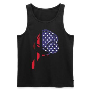 Pickleball Paddle American Flag - Men's Premium Organic Tank Top - black - Front - Michal (187cm)