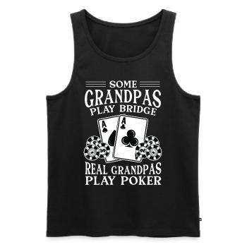 Certains grands-pères jouent au bridge De vrais grands-pères jouent au poker - Débardeur bio Premium Homme - noir - Devant - Michal (187cm)
