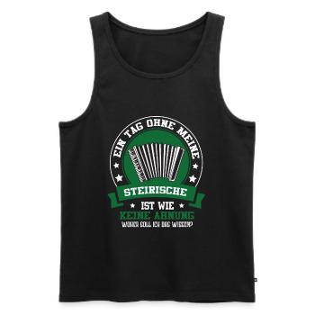 Ein Tag Ohne Meine Steirische Ist Wie Keine Ahung - Männer Premium Bio Tank Top - Schwarz - Vorne - AI Model Male 178 light (178cm)