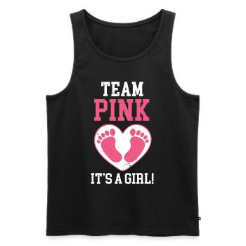 Team Pink Its A Girl - Männer Premium Bio Tank Top - Schwarz - Vorne - AI Model Male 178 light (178cm)
