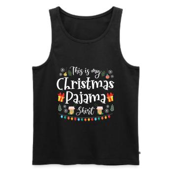 Ceci est ma chemise de pyjama de Noël - Débardeur bio Premium Homme - noir - Devant - Michal (187cm)