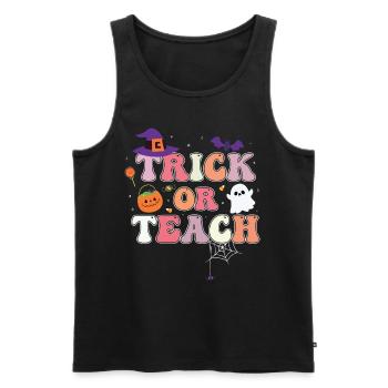 Trick Or Teach - Men's Premium Organic Tank Top - black - Front - AI Model Male 178 light (178cm)