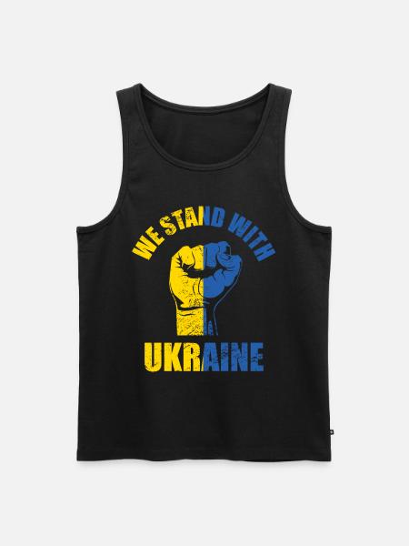 We Stand With Ukraine - Men's Premium Organic Tank Top - black