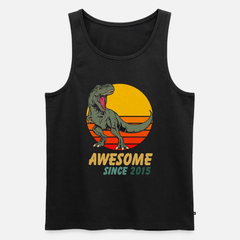 Dinosaurier Trex Awesome Since 2015 - Männer Premium Bio Tank Top - Schwarz