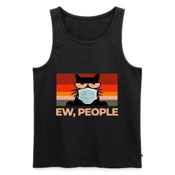 Ew People Chat Noir - Débardeur bio Premium Homme - noir - Devant - Michal (187cm)