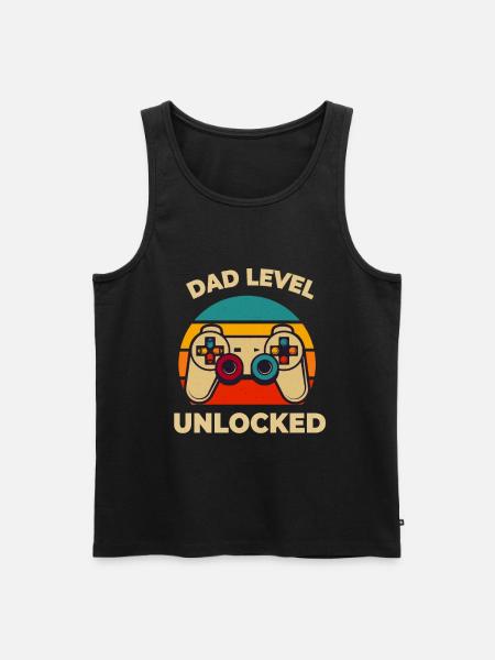 Dad Level Unlocked - Men's Premium Organic Tank Top - black