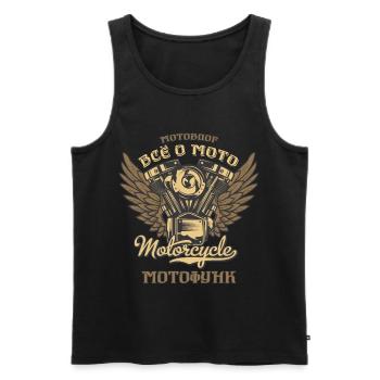Motorcycle Vlog Motofunk Motorcycle Tours - Men's Premium Organic Tank Top - black - Front - AI Model Male 178 light (178cm)