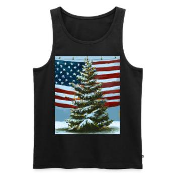 American Christmas Christmas Tree with US - Men's Premium Organic Tank Top - black - Front - Michal (187cm)