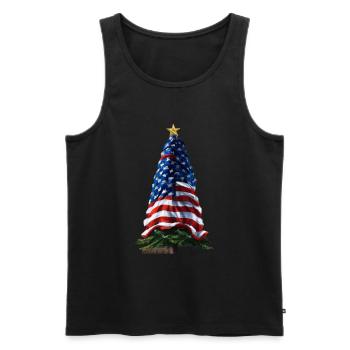 American Christmas Christmas Tree with US - Men's Premium Organic Tank Top - black - Front - Michal (187cm)