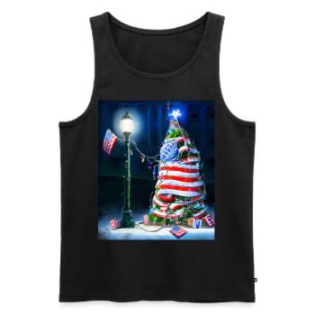 American Christmas Christmas Tree with US - Men's Premium Organic Tank Top - black - Front - Michal (187cm)
