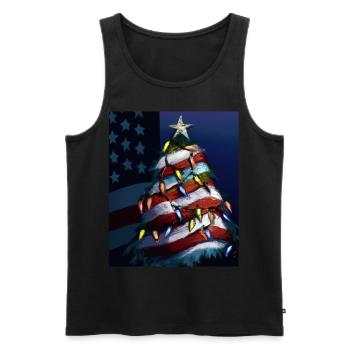 American Christmas Christmas Tree with US - Men's Premium Organic Tank Top - black - Front - Michal (187cm)