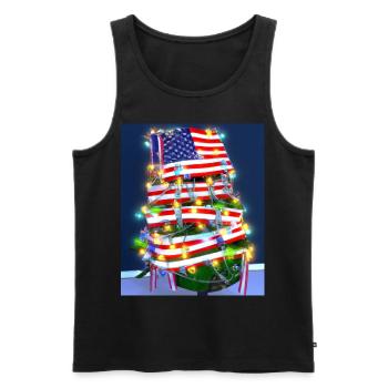 American Christmas Christmas Tree with US - Men's Premium Organic Tank Top - black - Front - Michal (187cm)