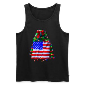 American Christmas Christmas Tree with US - Men's Premium Organic Tank Top - black - Front - Michal (187cm)