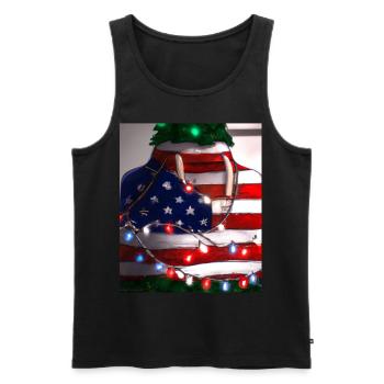 American Christmas Christmas Tree with US - Men's Premium Organic Tank Top - black - Front - Michal (187cm)