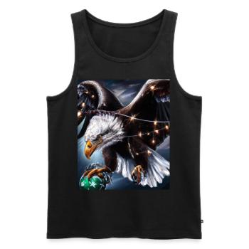 American Christmas White-tailed Eagle with - Men's Premium Organic Tank Top - black - Front - AI Model Male 178 light (178cm)