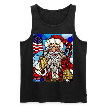 American Christmas Santa Claus - Men's Premium Organic Tank Top - black - Front - AI Model Male 178 light (178cm)