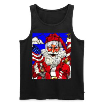 American Christmas Santa Claus - Men's Premium Organic Tank Top - black - Front - AI Model Male 178 light (178cm)