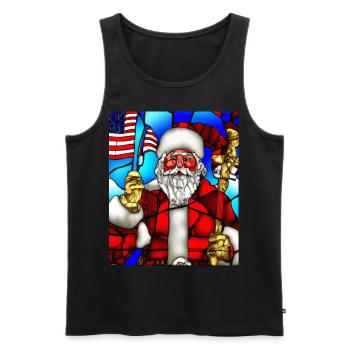 American Christmas Santa Claus - Men's Premium Organic Tank Top - black - Front - AI Model Male 178 light (178cm)