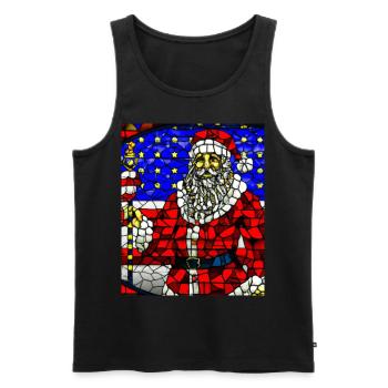 American Christmas Santa Claus - Men's Premium Organic Tank Top - black - Front - AI Model Male 178 light (178cm)