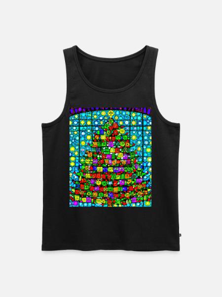 Christmas Christmas Tree Church Windows - Men's Premium Organic Tank Top - black
