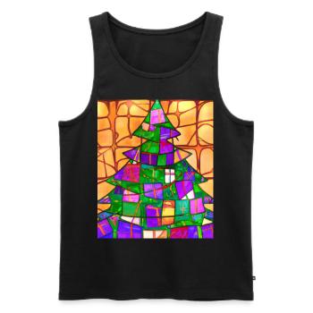 Arbres de Noël Fenêtres de l’église - Débardeur bio Premium Homme - noir - Devant - AI Model Male 178 light (178cm)