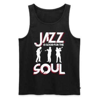 Musicien Jazz Soul Saxophone Music Orchestra - Débardeur bio Premium Homme - noir - Devant - Michal (187cm)
