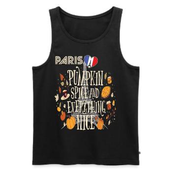 Tour Eiffel Citrouille Paris Automne France Automne i - Débardeur bio Premium Homme - noir - Devant - AI Model Male 178 light (178cm)