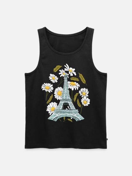 Eiffeltårnet Efterårsblomst Paris Efterår i Frankrig - Herre Premium økologisk tanktop - sort