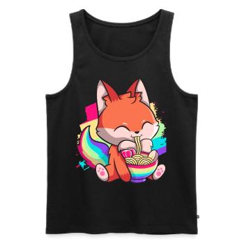 Kawaii Fox Japanese Ramen Noodles Rainbow Nied - Men's Premium Organic Tank Top - black - Front - Michal (187cm)