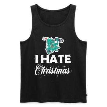 Crazy Christmas Tree Funny Punk Ironic - Men's Premium Organic Tank Top - black - Front - AI Model Male 178 light (178cm)