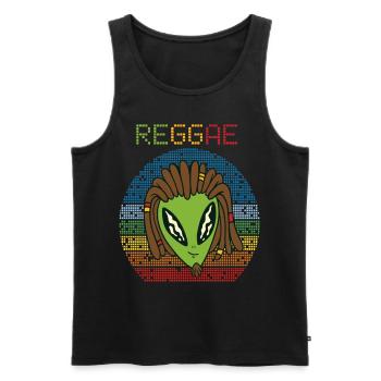 Reggae Alien Retro Jamaika Rasta Souvenir Rastafar - Männer Premium Bio Tank Top - Schwarz - Vorne - Michal (187cm)
