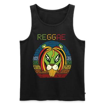Rasta Alien Reggae Retro Jamaika Souvenir Rastafar - Männer Premium Bio Tank Top - Schwarz - Vorne - Michal (187cm)