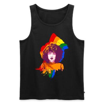 Afro Girl Gay Pride Schwarze Geschichte Melanin Bl - Männer Premium Bio Tank Top - Schwarz - Vorne - AI Model Male 178 light (178cm)