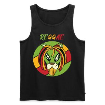 Rasta Löwe Reggae Retro Jamaika Souvenir Rastafari - Männer Premium Bio Tank Top - Schwarz - Vorne - Michal (187cm)