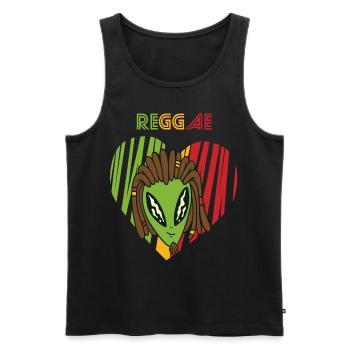 Reggae UFO Jamaika Souvenir Rasta Musik Rastafaria - Männer Premium Bio Tank Top - Schwarz - Vorne - Michal (187cm)