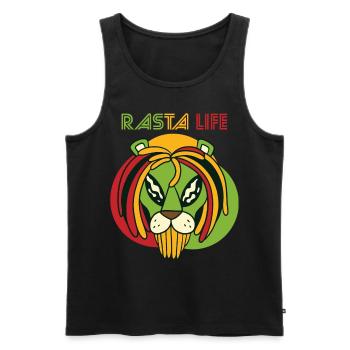Good Vibes Only Lion Jamaica Heart Reggae Souvenir R - Débardeur bio Premium Homme - noir - Devant - Michal (187cm)